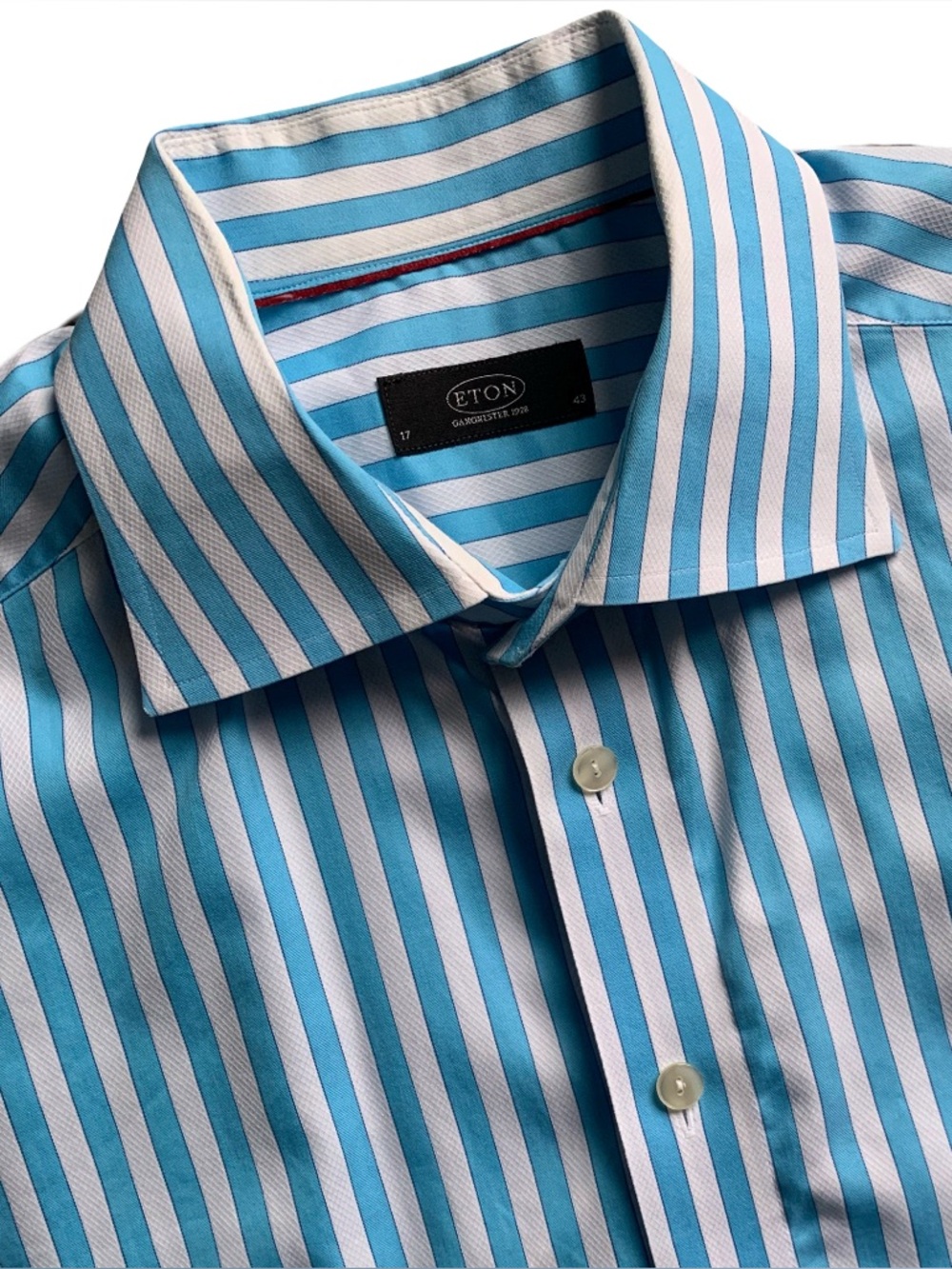 Eton Ganghester 1928 Striped Button Up Long Sleeve Dress Shirt Size 17